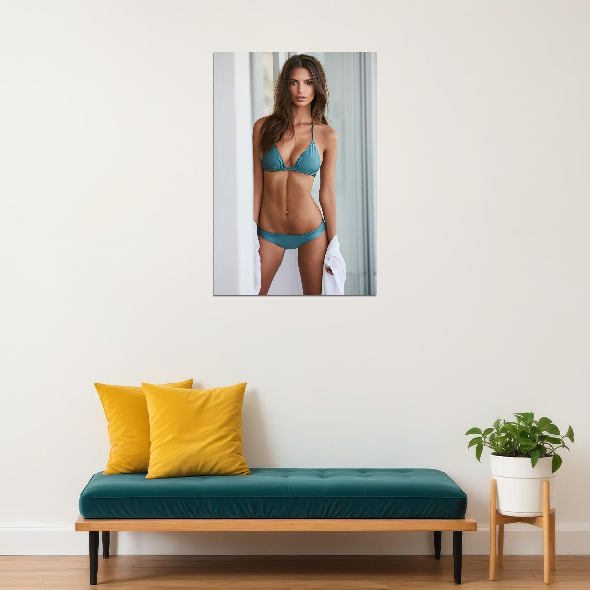 Emily Ratajkowski British-American Actor Model Fashion Poster Wall Art Print Home Wall Decor - xonomax