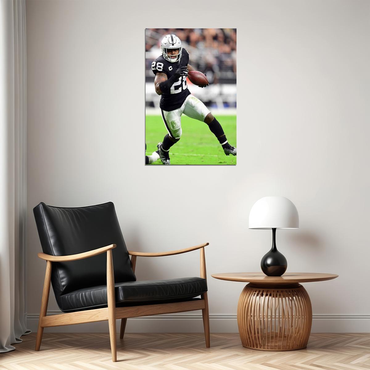 Josh Jacobs Las Vegas Raiders American Football Player Poster Wall Art Print Home Wall Decor