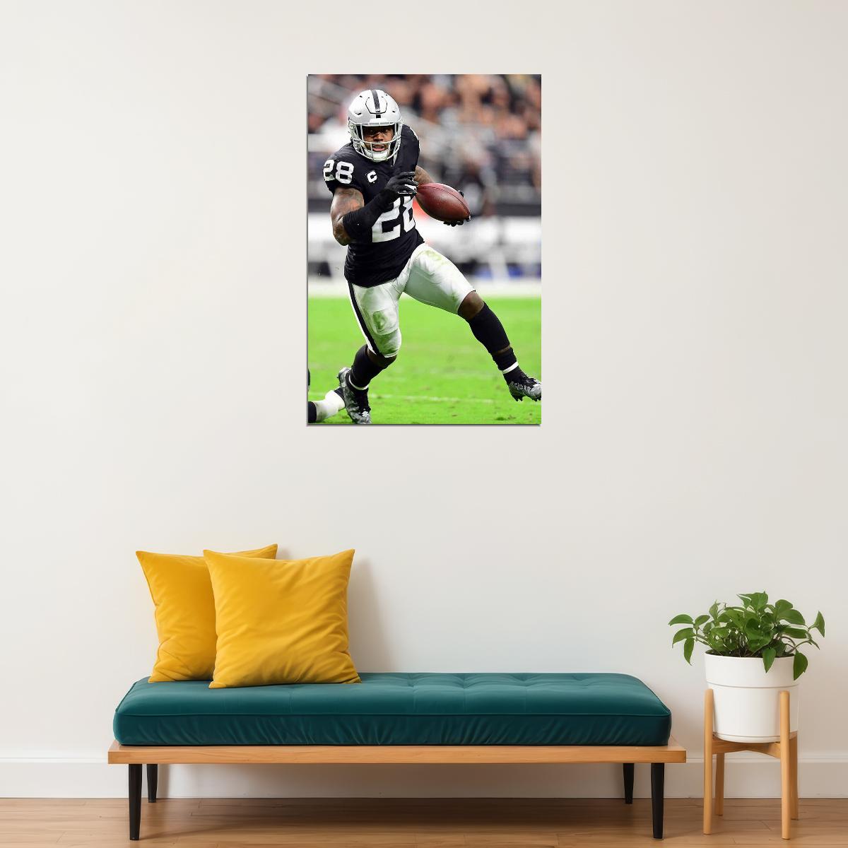 Josh Jacobs Las Vegas Raiders American Football Player Poster Wall Art Print Home Wall Decor