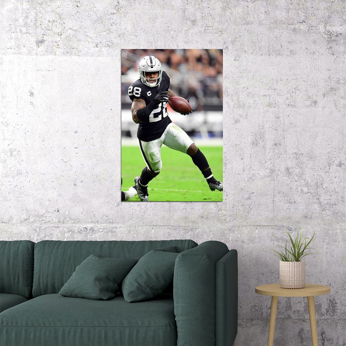 Josh Jacobs Las Vegas Raiders American Football Player Poster Wall Art Print Home Wall Decor