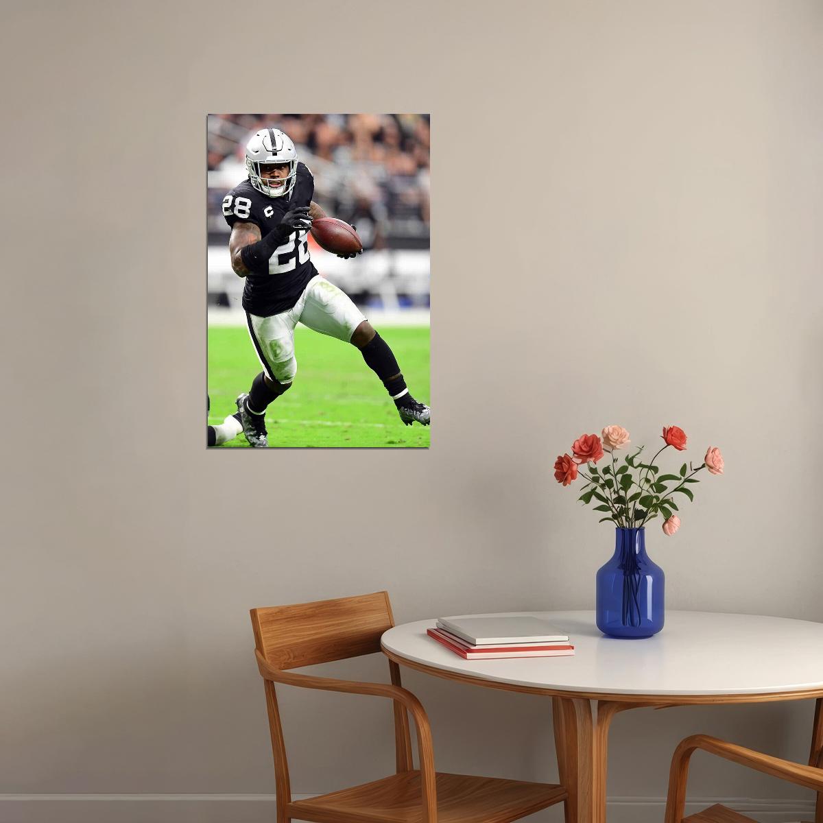 Josh Jacobs Las Vegas Raiders American Football Player Poster Wall Art Print Home Wall Decor