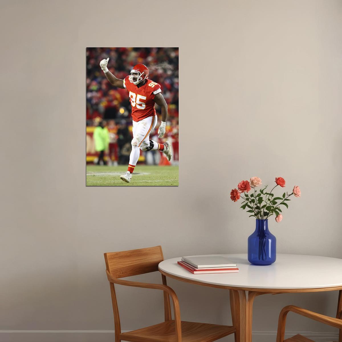 Chris Jones Kansas City Chiefs American Football Player Poster Wall Art Print Home Wall Decor - xonomax