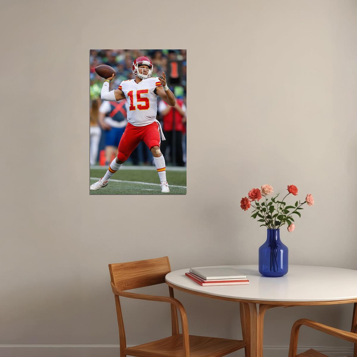 Patrick Mahomes Kansas City Chiefs Football Player Poster Wall Art Print Home Wall Decor