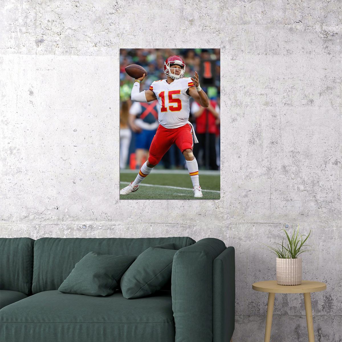 Patrick Mahomes Kansas City Chiefs Football Player Poster Wall Art Print Home Wall Decor