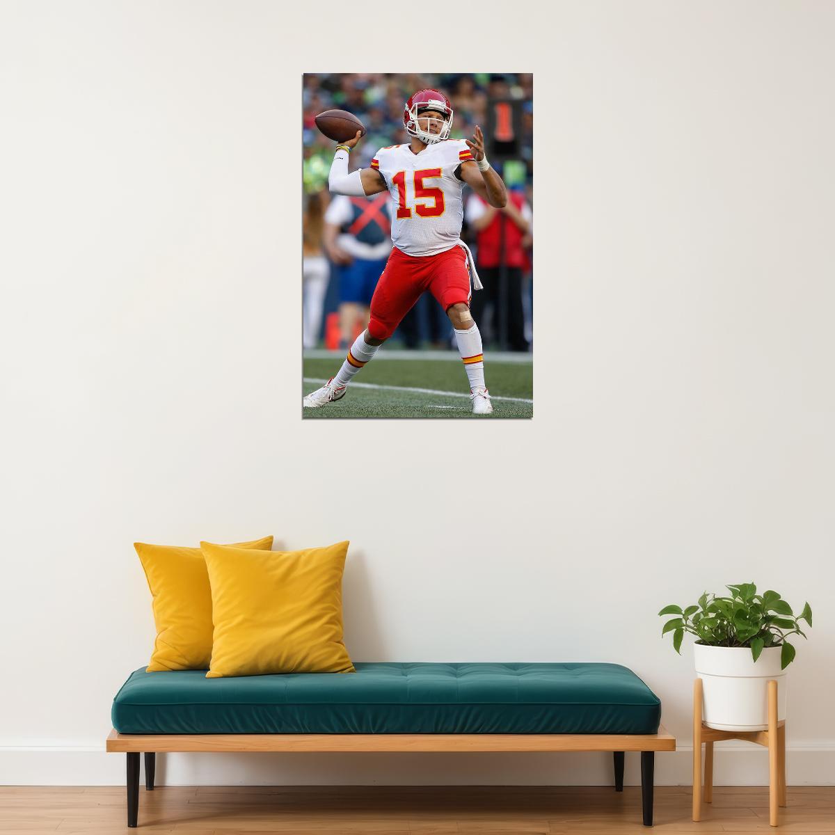 Patrick Mahomes Kansas City Chiefs Football Player Poster Wall Art Print Home Wall Decor