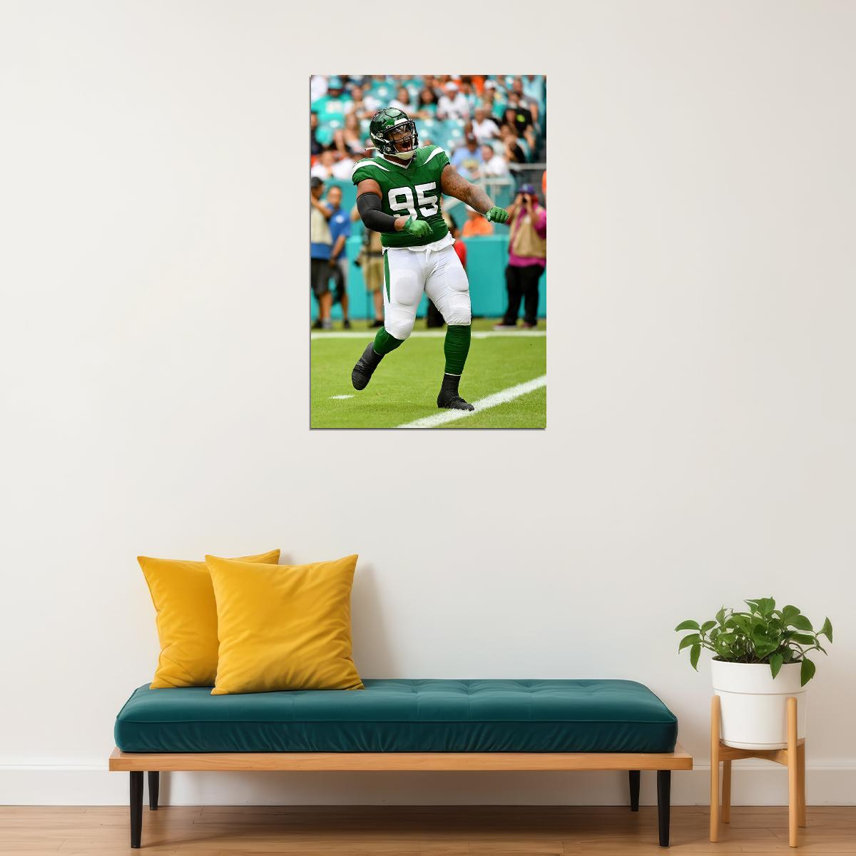 Quinnen Williams New York Jets American Football Player Poster Wall Art Print Home Wall Decor - xonomax