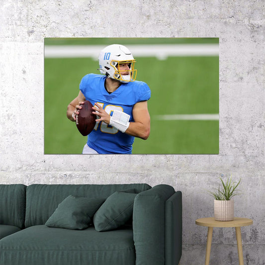 Justin Herbert Los Angeles American Football Player Poster Wall Art Print Home Wall Decor - xonomax