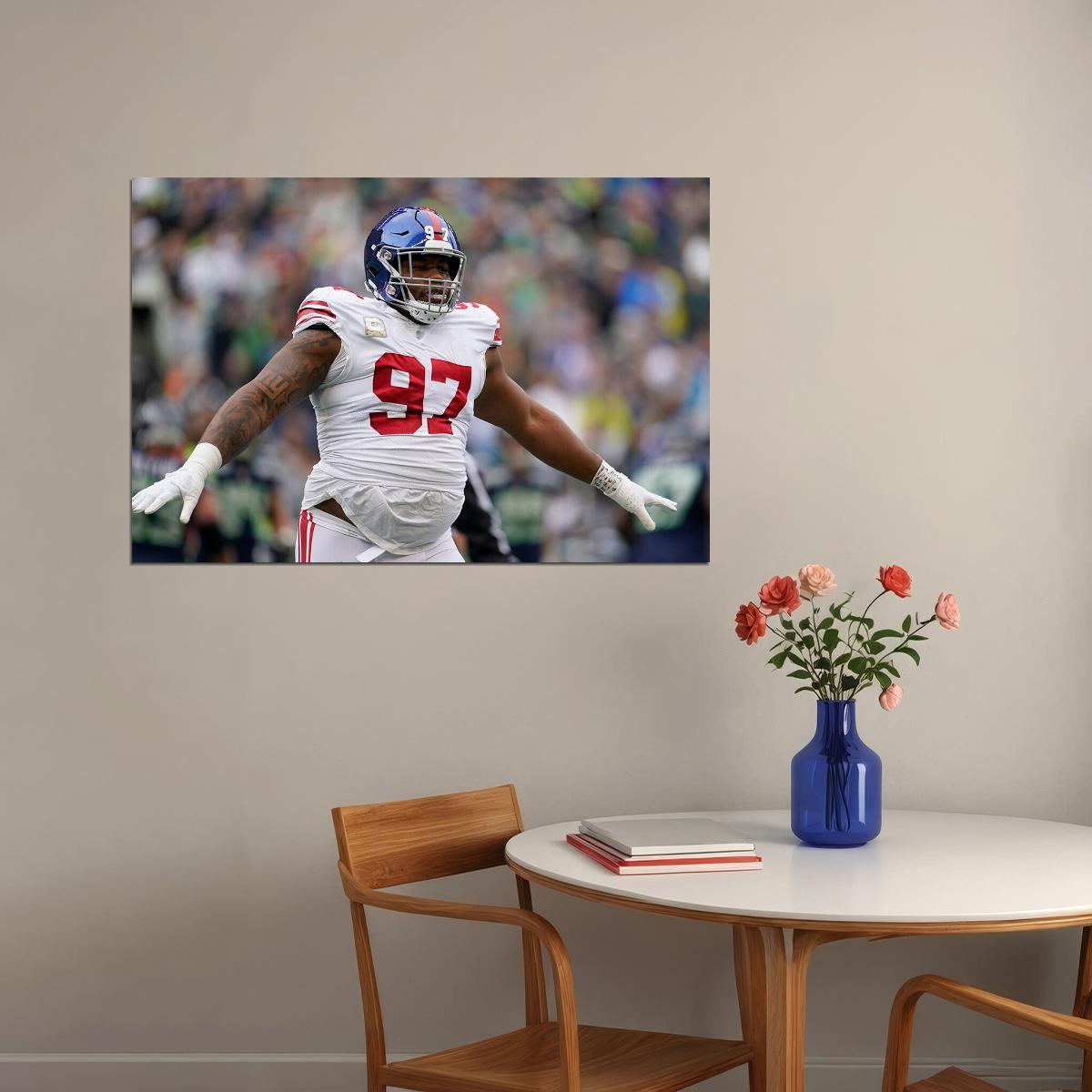 Dexter Lawrence New York Giants American Football Player Poster Wall Art Print Home Wall Decor - xonomax