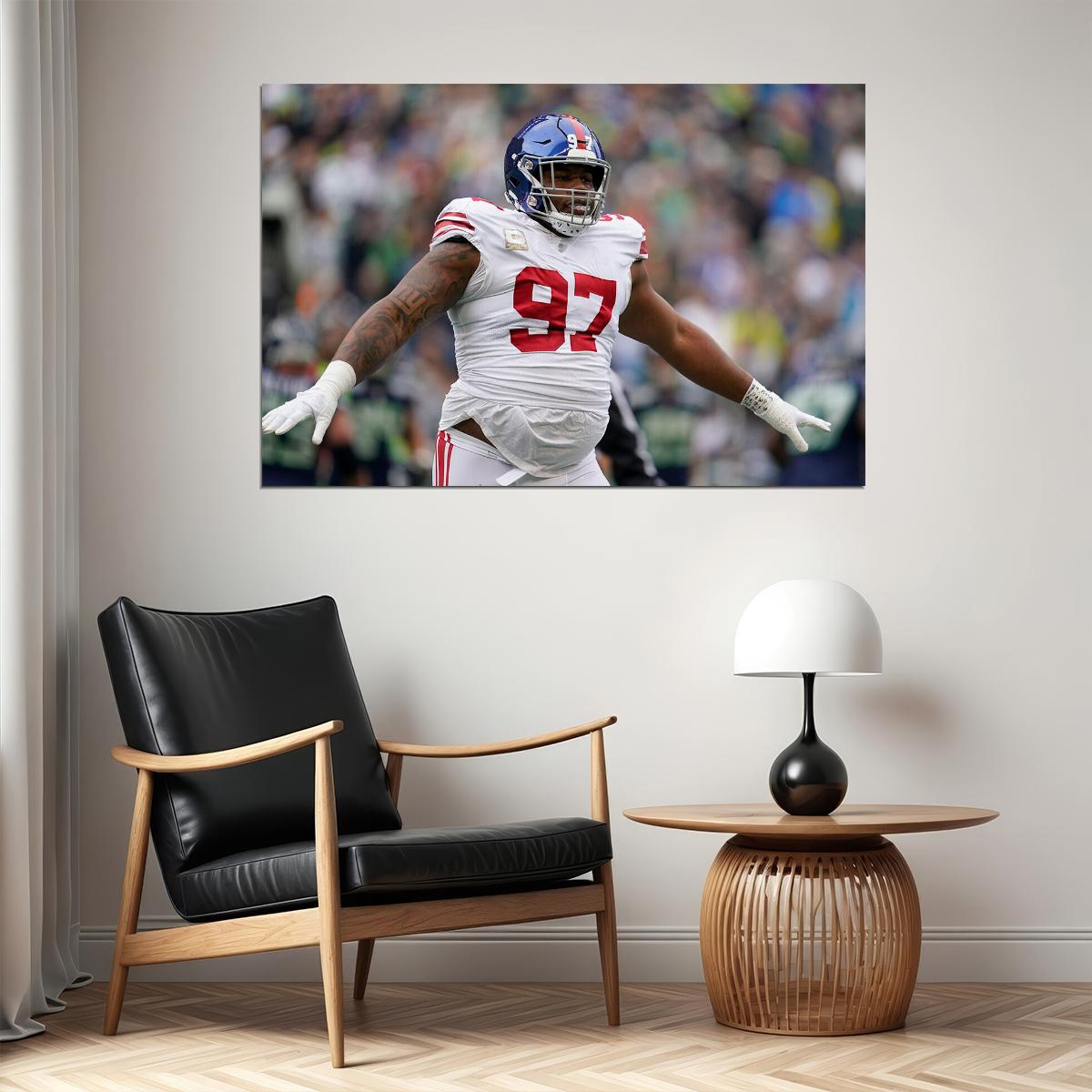 Dexter Lawrence New York Giants American Football Player Poster Wall Art Print Home Wall Decor - xonomax