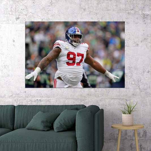 Dexter Lawrence New York Giants American Football Player Poster Wall Art Print Home Wall Decor - xonomax