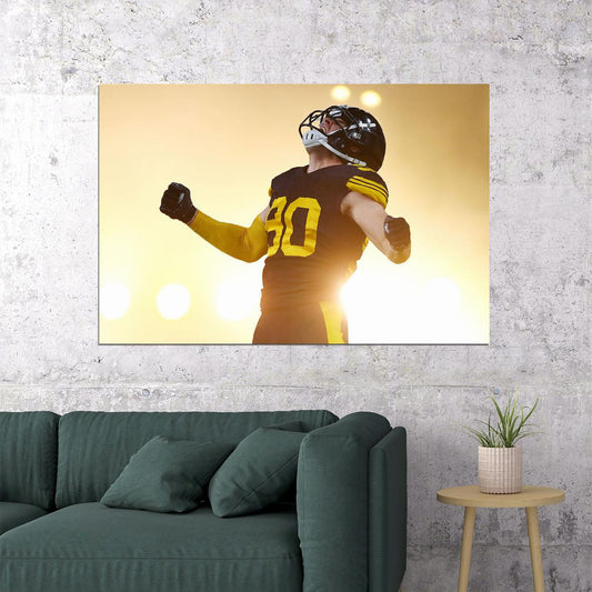 T. J. Watt Pittsburgh Steelers American Football Player Poster Wall Art Print Home Wall Decor - xonomax