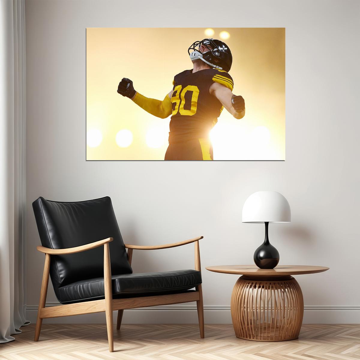T. J. Watt Pittsburgh Steelers American Football Player Poster Wall Art Print Home Wall Decor - xonomax