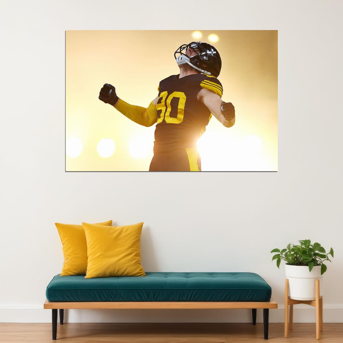 T. J. Watt Pittsburgh Steelers American Football Player Poster Wall Art Print Home Wall Decor - xonomax