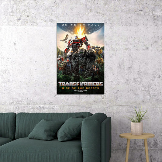 Transformers Rise Of The Beasts Movie Action Adventure Poster Wall Art Print Home Wall Decor - xonomax