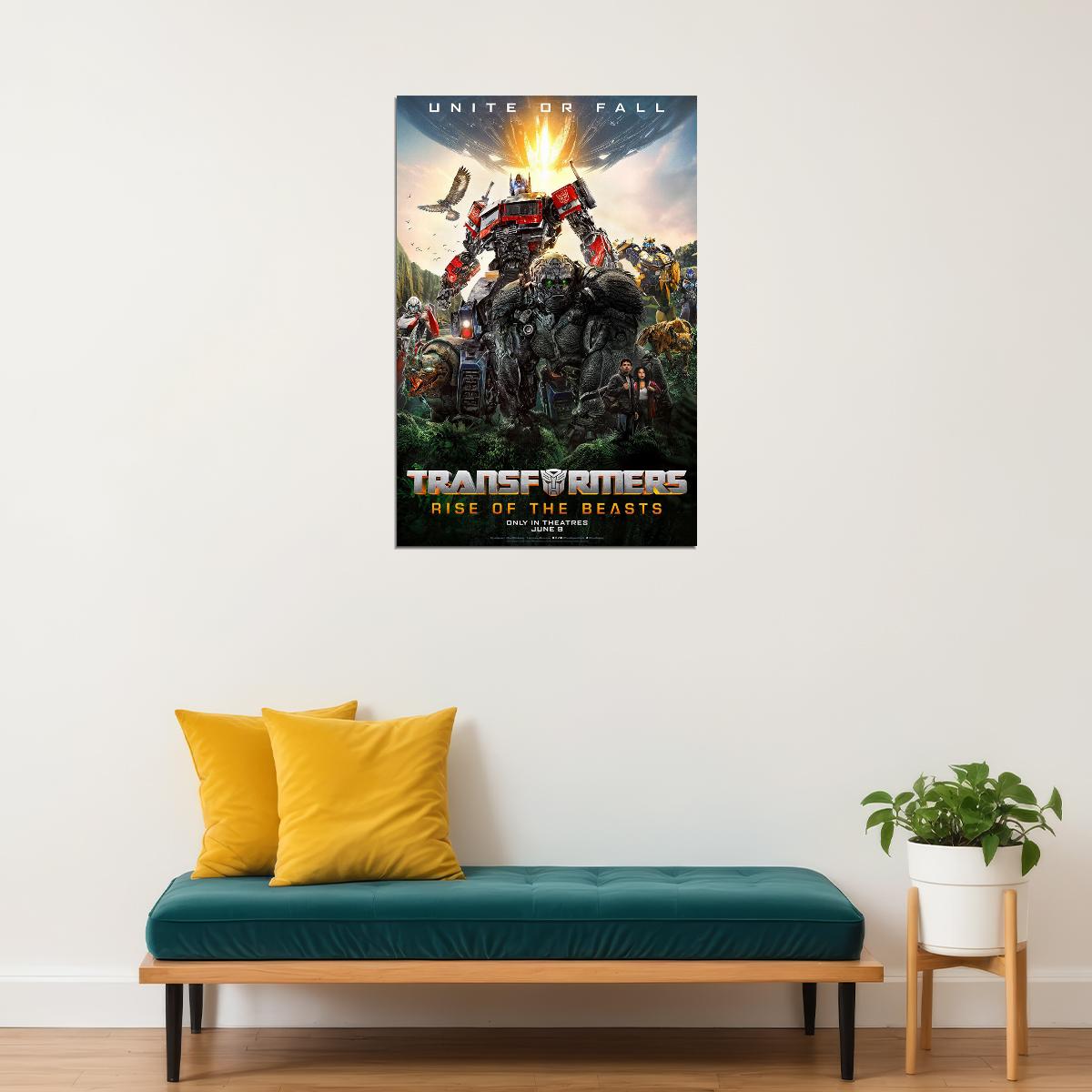 Transformers Rise Of The Beasts Movie Action Adventure Poster Wall Art Print Home Wall Decor