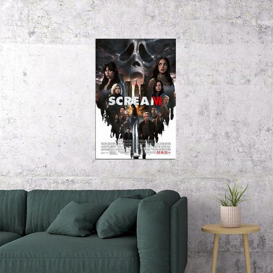 Scream 6 Movie Horror Mystery Poster Wall Art Print Home Wall Decor - xonomax