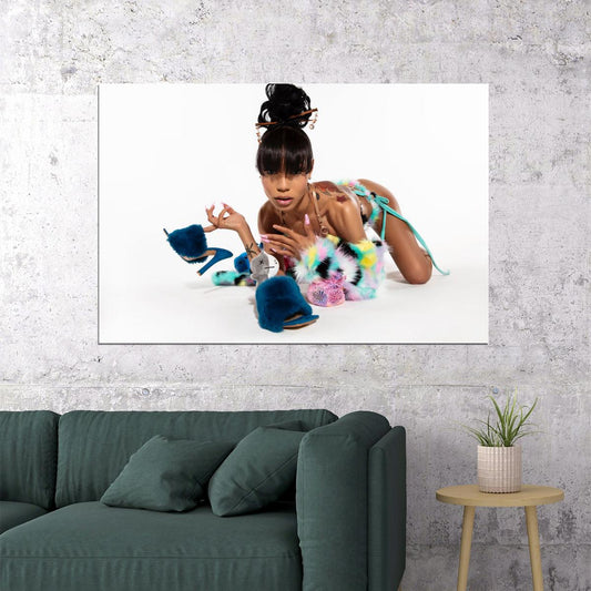 Coi Leray American Singer And Rapper Poster Wall Art Print Home Wall Decor - xonomax