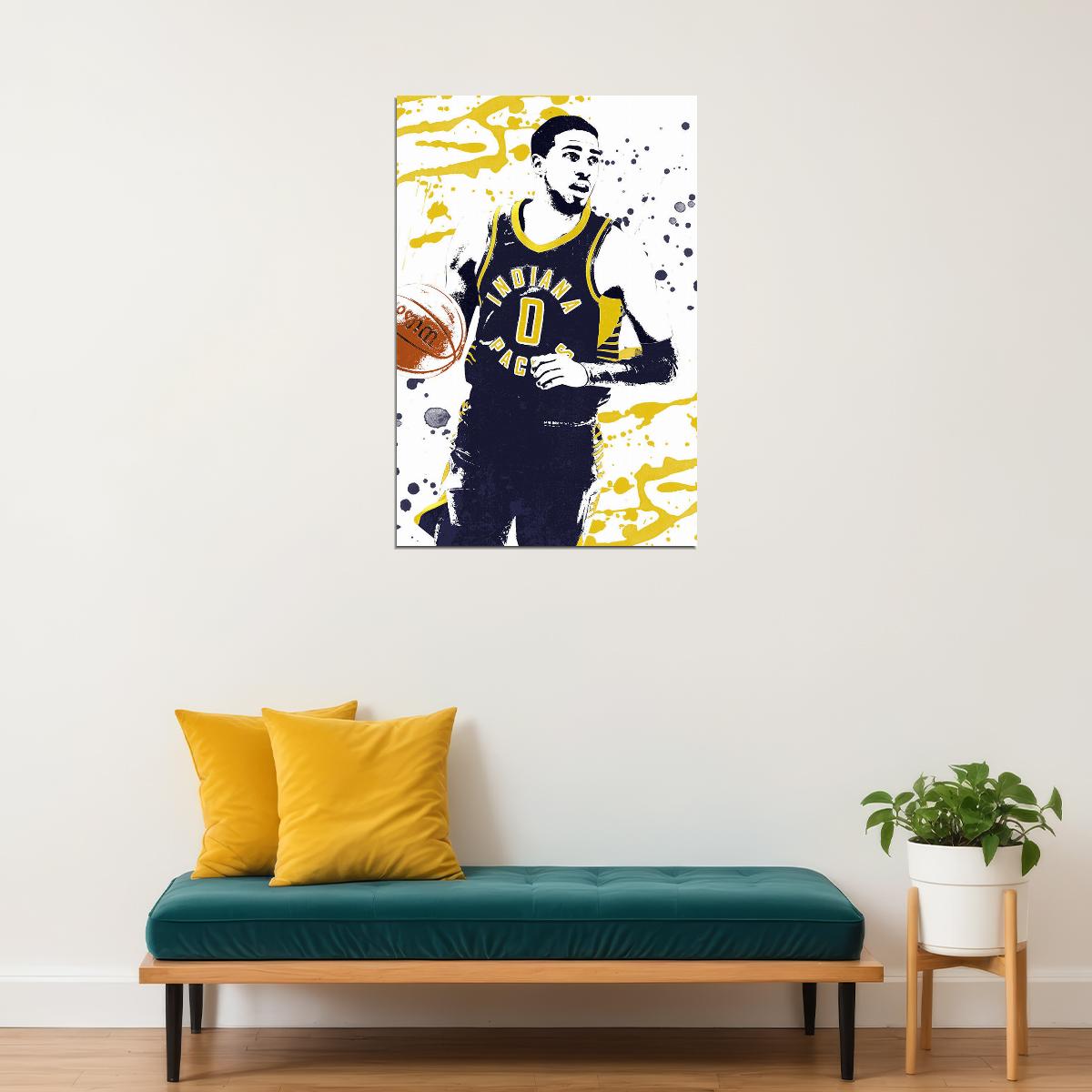 Tyrese Haliburton Indiana Pacers Basketball Player Poster Wall Art Print Home Wall Decor - xonomax