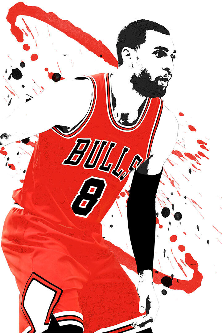Zach Lavine Chicago Bulls Basketball Player Poster Wall Art Print Home Wall Decor