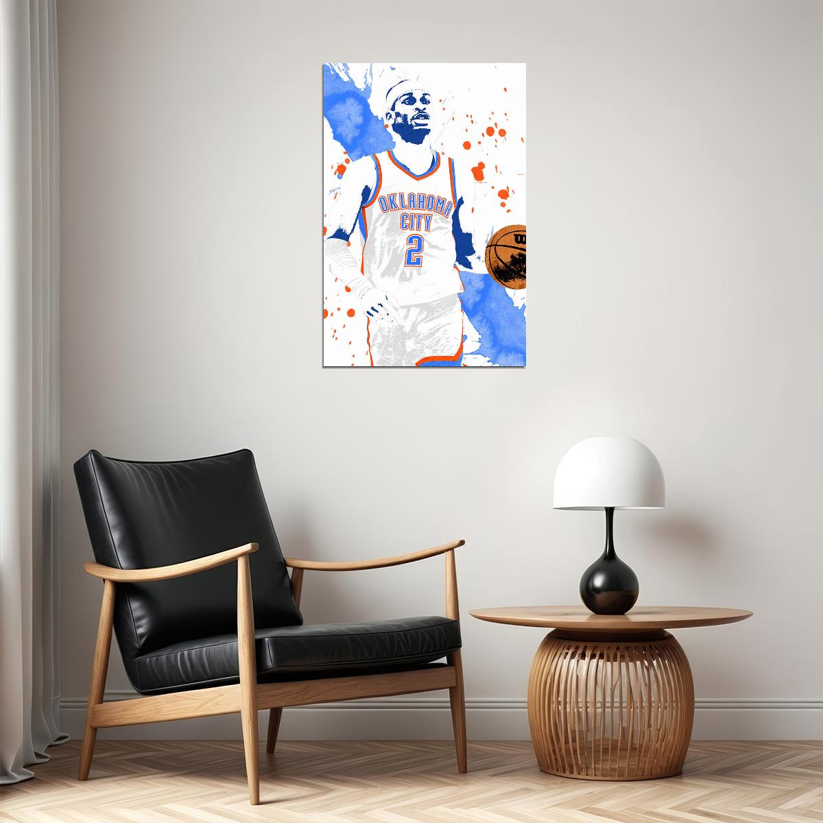 Shai Gilgeous Alexander Oklahoma City Thunder Basketball Poster Wall Art Print Home Wall Decor - xonomax