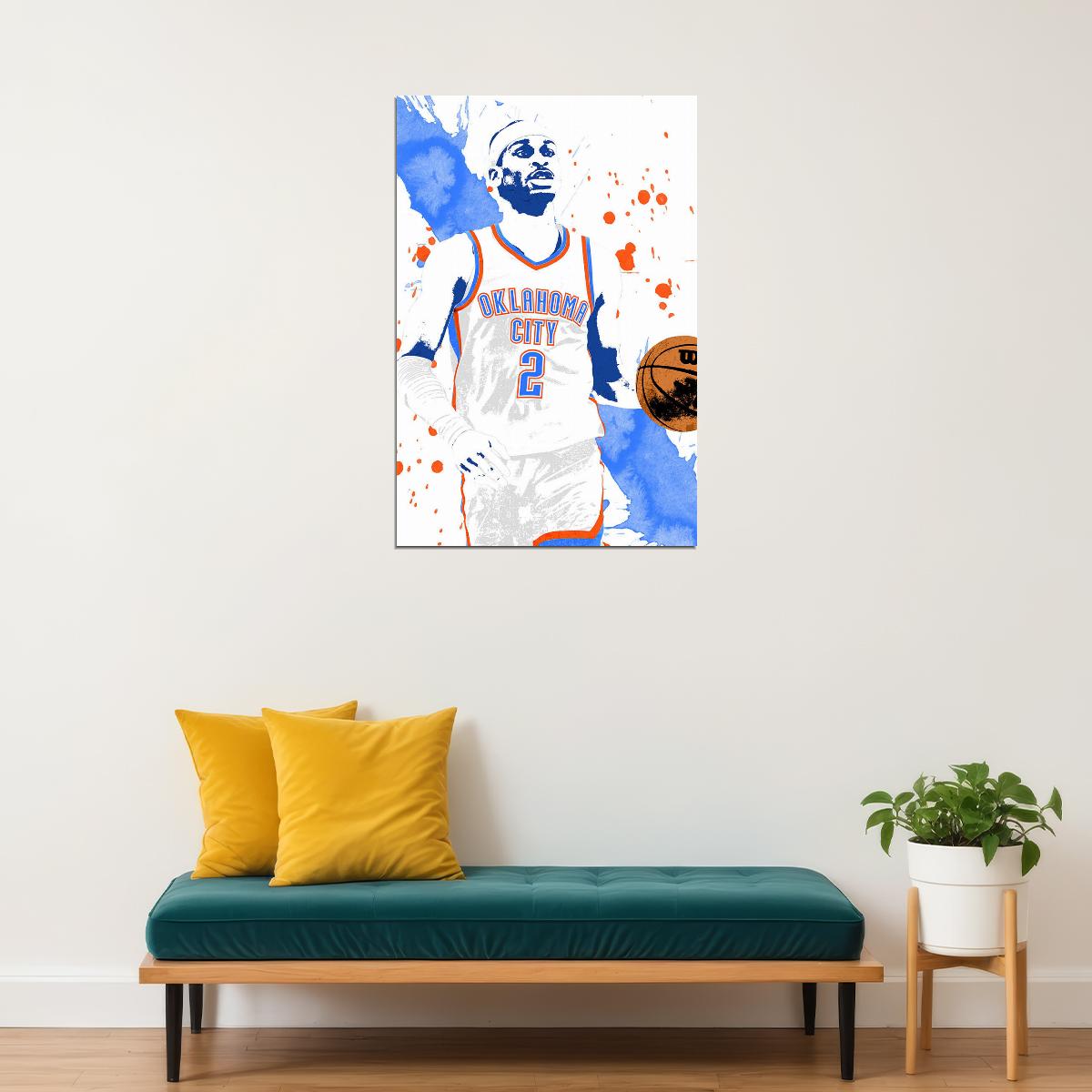 Shai Gilgeous Alexander Oklahoma City Thunder Basketball Poster Wall Art Print Home Wall Decor - xonomax