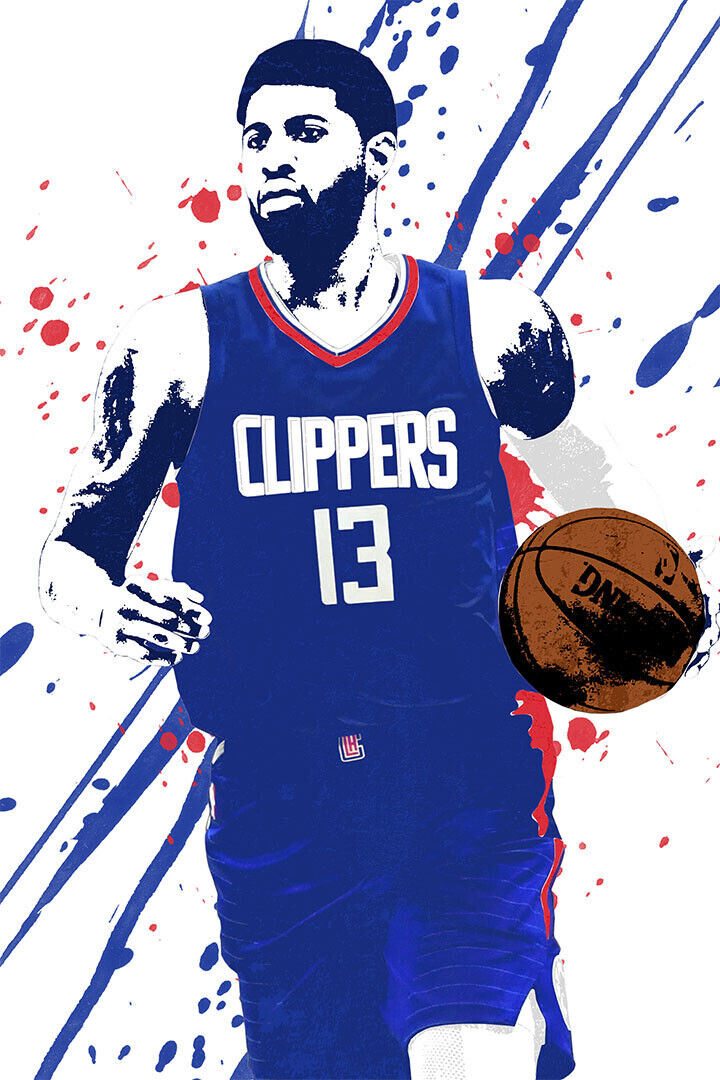 Paul George La Clippers Basketball Player Poster Wall Art Print Home Wall Decor - xonomax