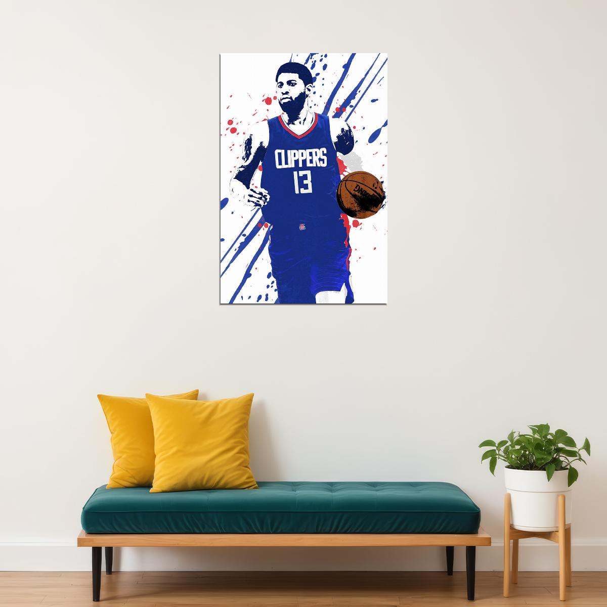 Paul George La Clippers Basketball Player Poster Wall Art Print Home Wall Decor - xonomax