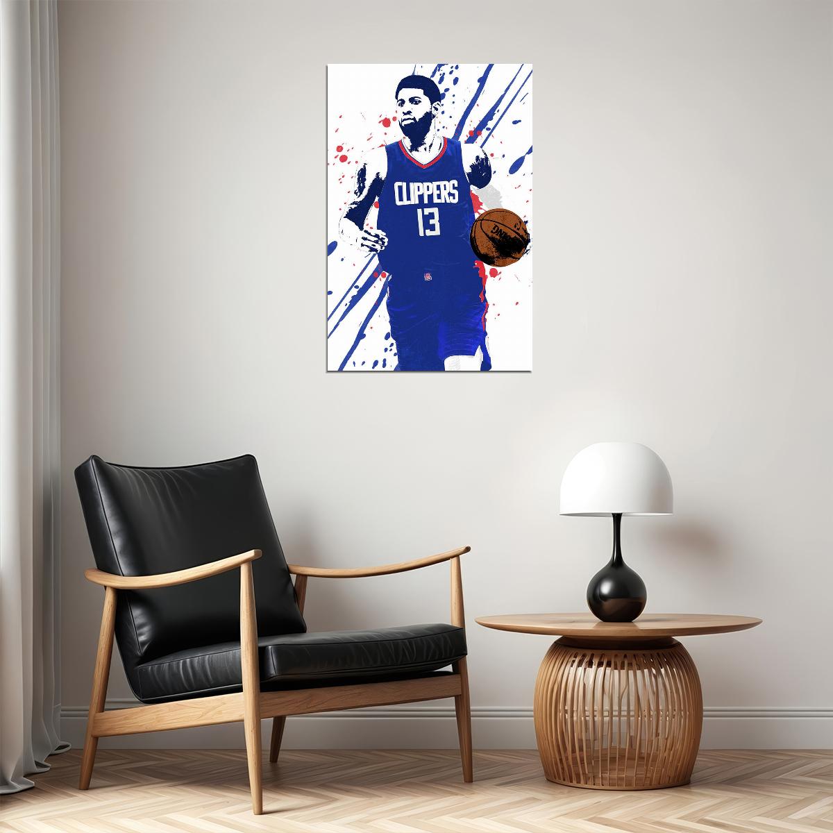 Paul George La Clippers Basketball Player Poster Wall Art Print Home Wall Decor - xonomax