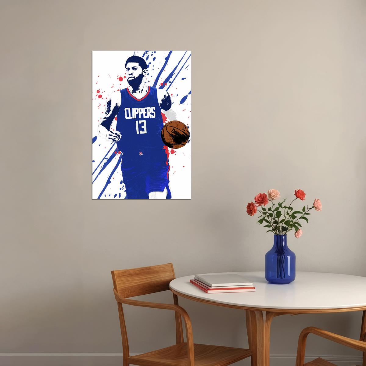 Paul George La Clippers Basketball Player Poster Wall Art Print Home Wall Decor - xonomax