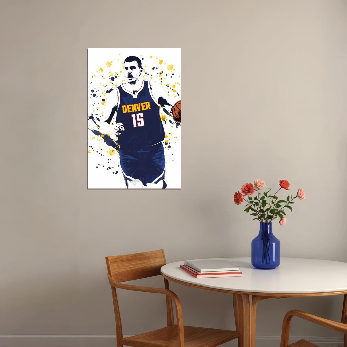 Nikola Jokic Denver Nuggets Basketball Player Poster Wall Art Print Home Wall Decor - xonomax