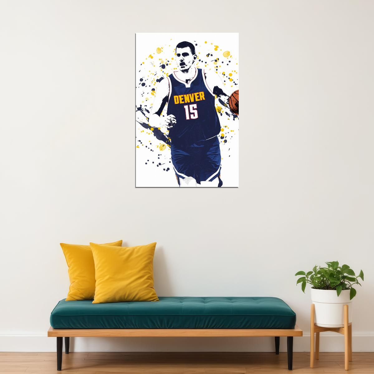 Nikola Jokic Denver Nuggets Basketball Player Poster Wall Art Print Home Wall Decor - xonomax
