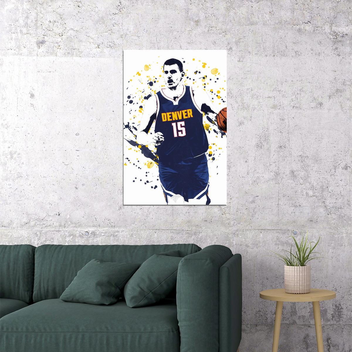 Nikola Jokic Denver Nuggets Basketball Player Poster Wall Art Print Home Wall Decor - xonomax