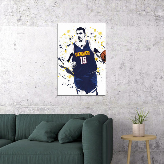 Nikola Jokic Denver Nuggets Basketball Player Poster Wall Art Print Home Wall Decor - xonomax