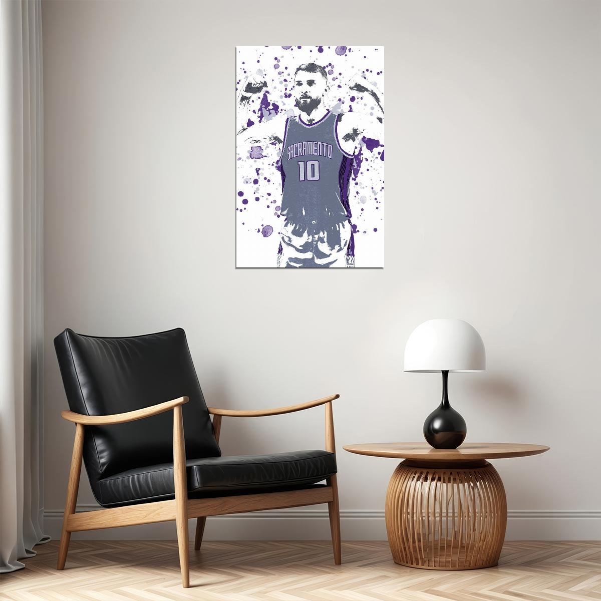 Domantas Sabonis Sacramento Kings Basketball Star Player Poster Wall Art Print Home Wall Decor - xonomax
