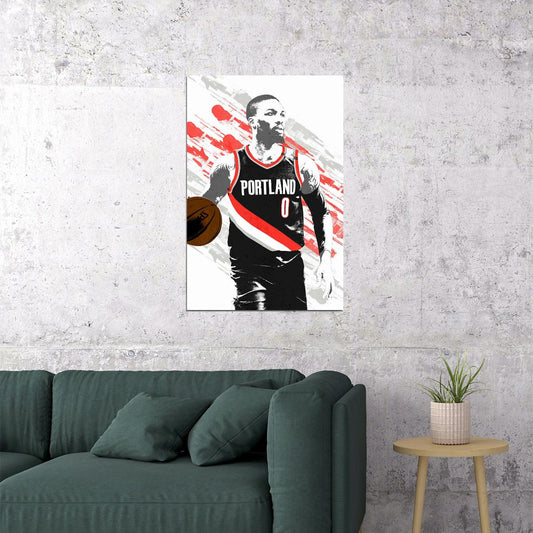 Damian Lillard Portland Trail Blazers Basketball Player Poster Wall Art Print Home Wall Decor - xonomax