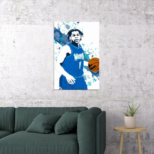 Anthony Edwards Minnesota Timber Wolves Basketball Player Poster Wall Art Print Home Wall Decor - xonomax