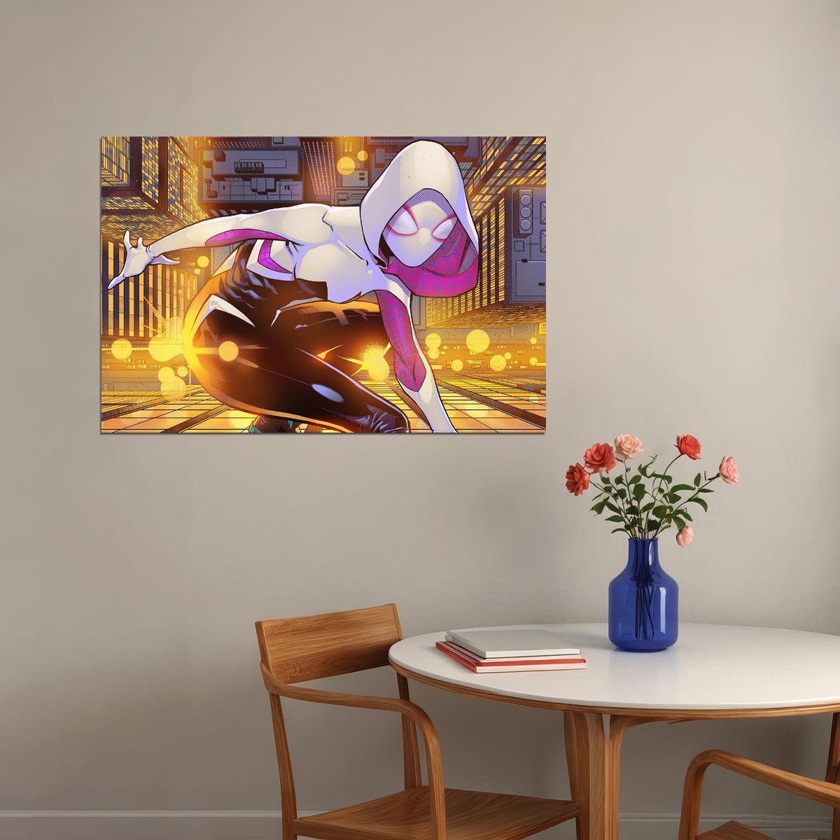 Spider Gwen Movie Adventure Action Fantastic Poster Wall Art Print Home Wall Decor - xonomax