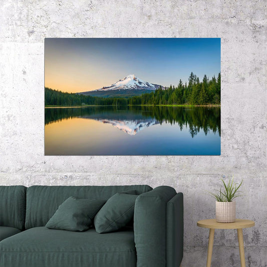 Lake Forest Mountain Sky Forest Landscape Poster Wall Art Print Home Wall Decor - xonomax