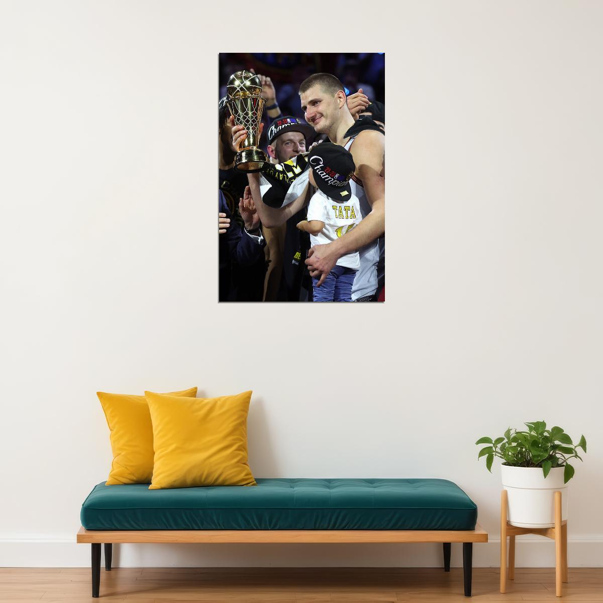 Nikola Jokic Basketball Denver Nuggets Basketball Team Poster Wall Art Print Home Wall Decor - xonomax
