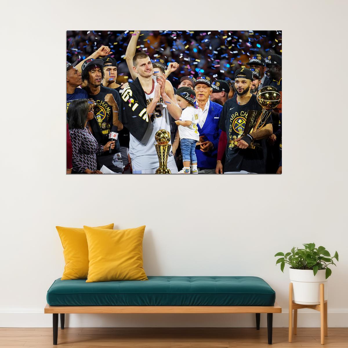 Denver Nuggets Basketball Team Nikola Jokic Basketball Poster Wall Art Print Home Wall Decor - xonomax