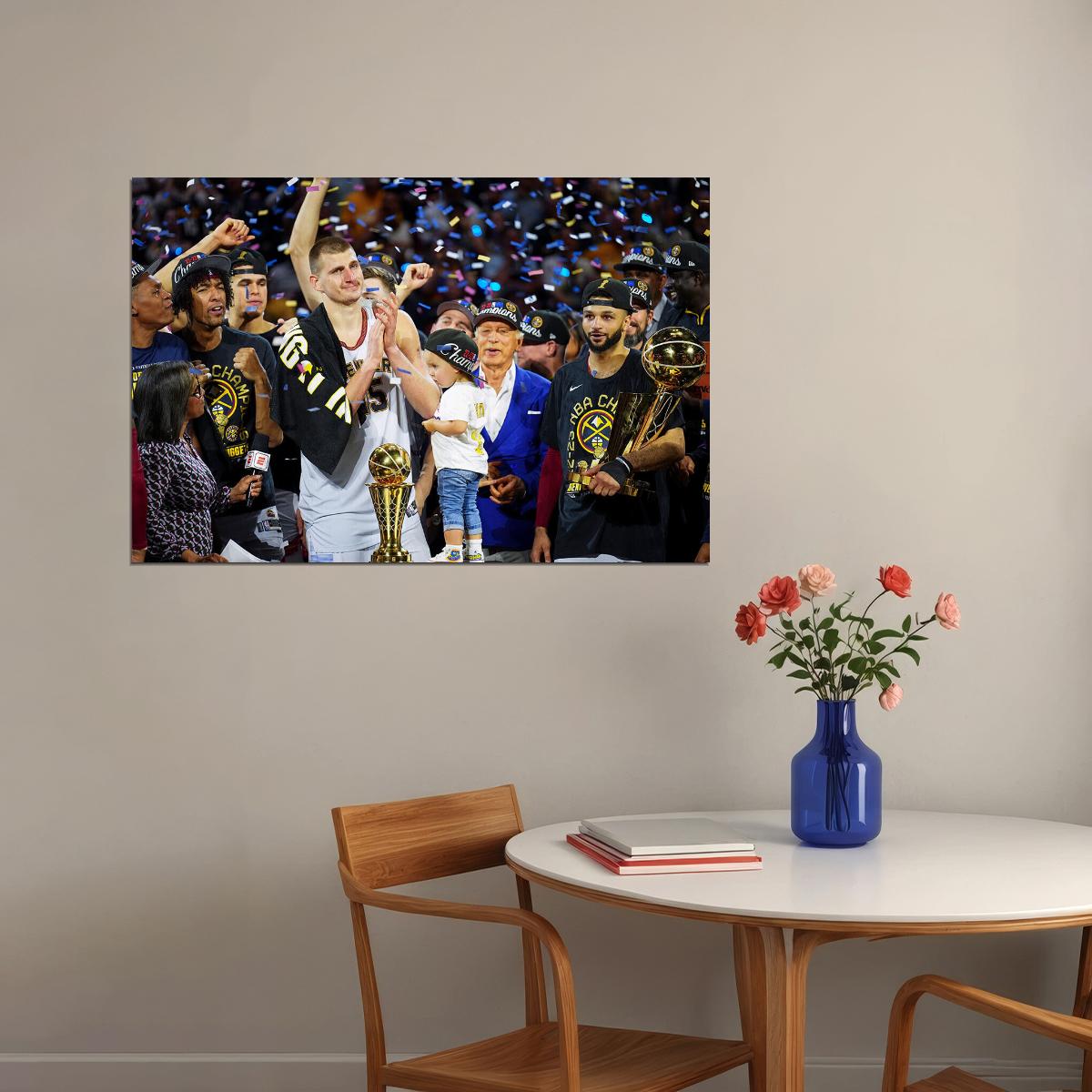 Denver Nuggets Basketball Team Nikola Jokic Basketball Poster Wall Art Print Home Wall Decor - xonomax