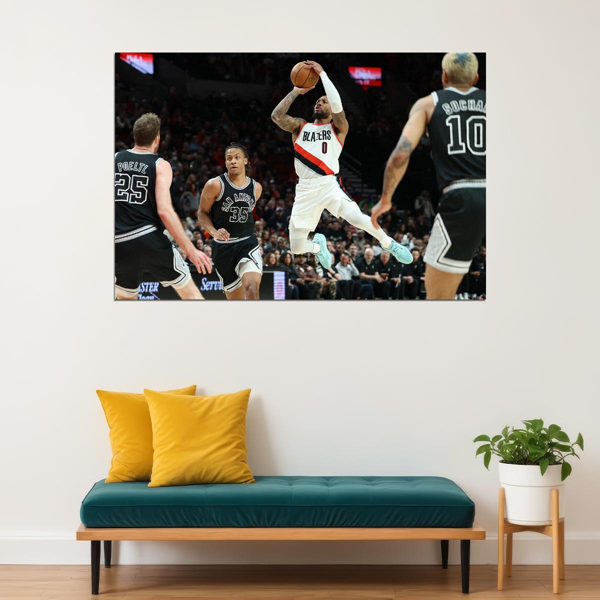 Damian Lillard Basketball er Portland Trail Blazers Team Poster Wall Art Print Home Wall Decor - xonomax