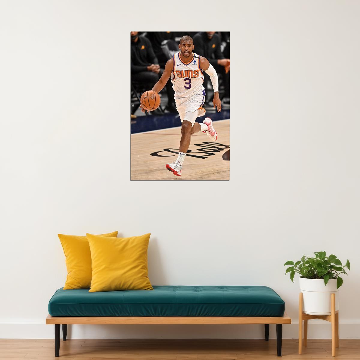 Phoenix Suns Team Chris Paul American Athlete Play maker Poster Wall Art Print Home Wall Decor - xonomax