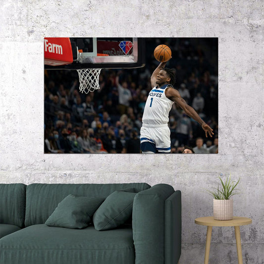 Anthony Edwards Minnesota Timber Wolves Basketball Team Poster Wall Art Print Home Wall Decor - xonomax