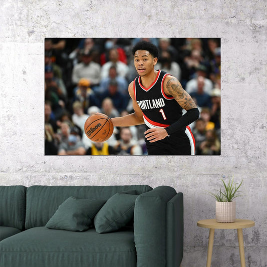 Anfernee Simons Portland Trail Blazers Basketball Sports Poster Wall Art Print Home Wall Decor - xonomax