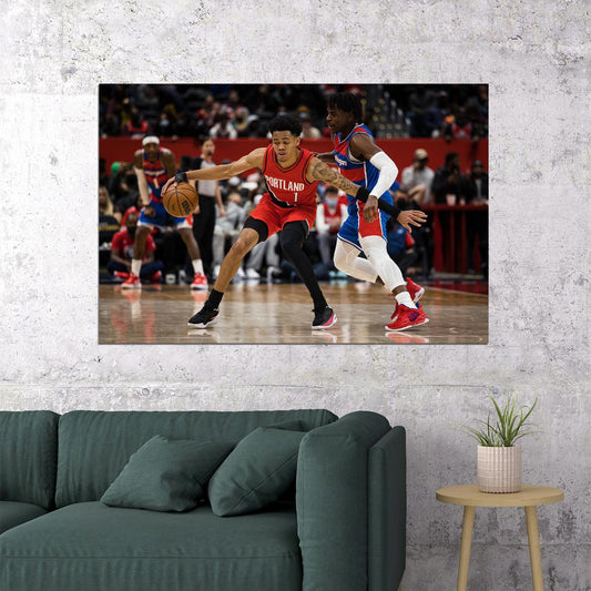Anfernee Simons Portland Trail Blazers Basketball Team Poster Wall Art Print Home Wall Decor - xonomax