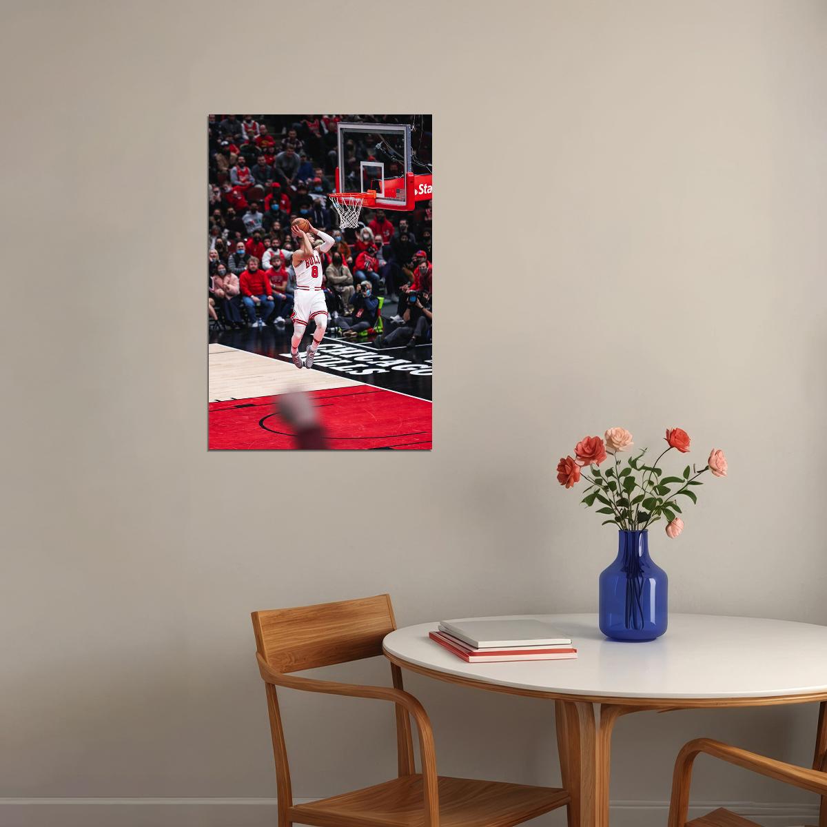 Zach Lavine In Match Chicago Bulls Team Athlete Sports Poster Wall Art Print Home Wall Decor
