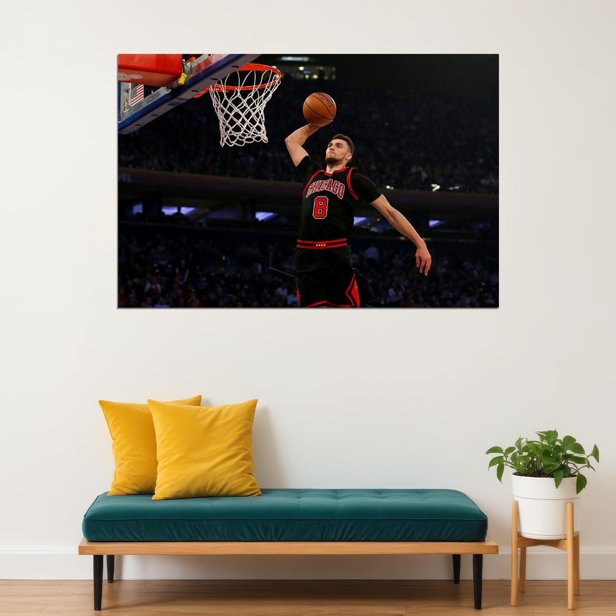 Chicago Bulls Player Zach Lavine American Basketball Poster Wall Art Print Home Wall Decor - xonomax