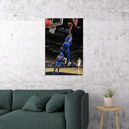 New York Knicks Team Rj Barrett Canadian Basketball Poster Wall Art Print Home Wall Decor - xonomax