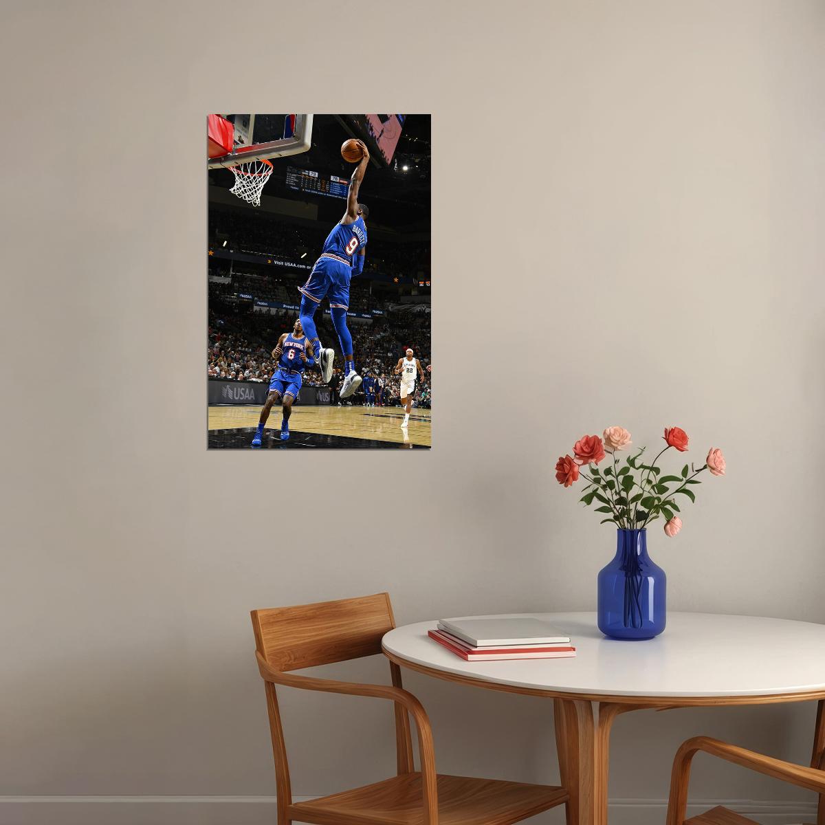 New York Knicks Team Rj Barrett Canadian Basketball Poster Wall Art Print Home Wall Decor - xonomax